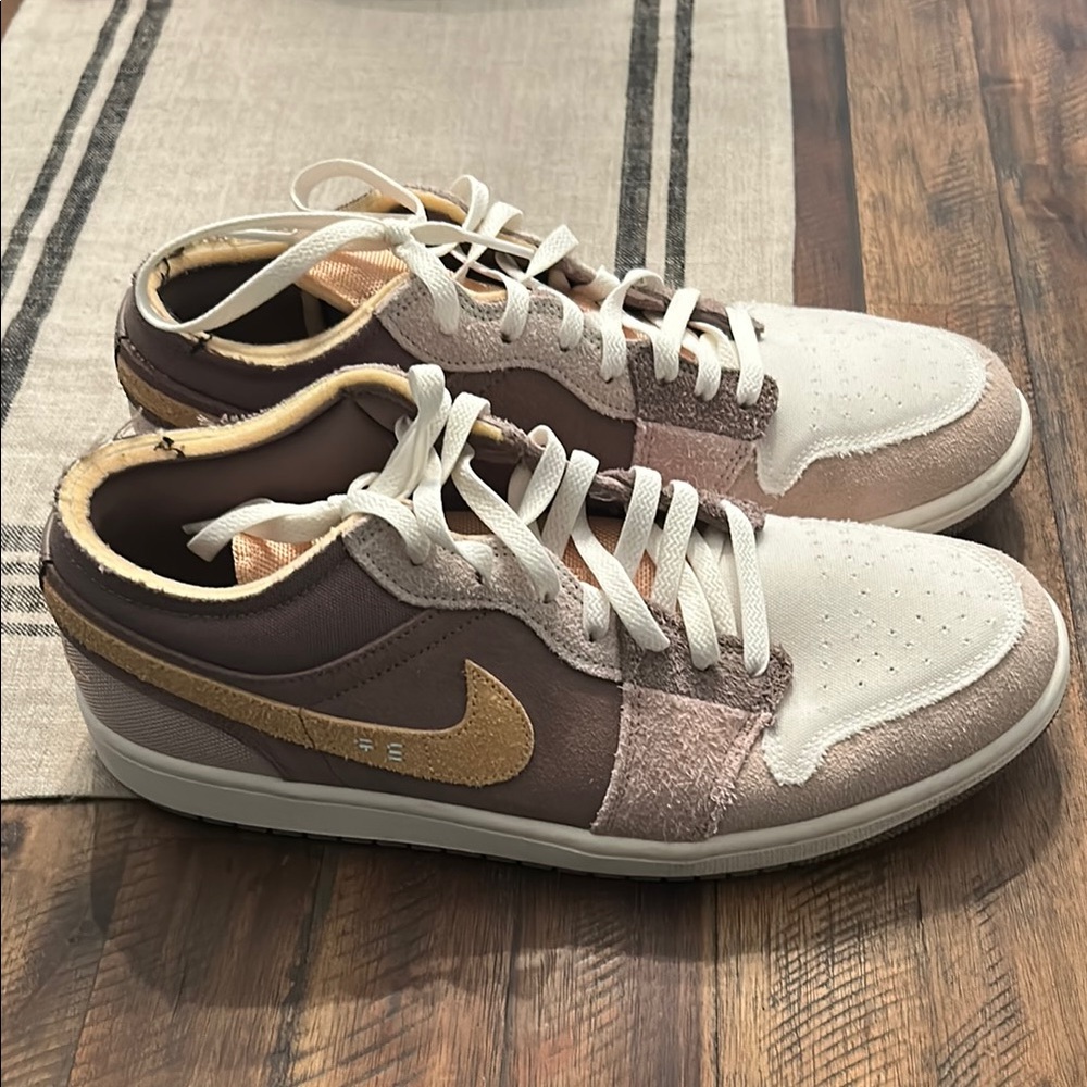 Nike Sneakers with Gold and Cream Accents Jordan One